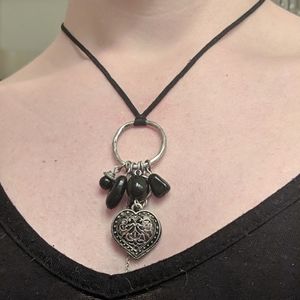 Black & Metal Beaded Necklace